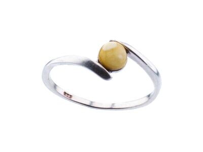 Bernstein Ring mit Silber 925