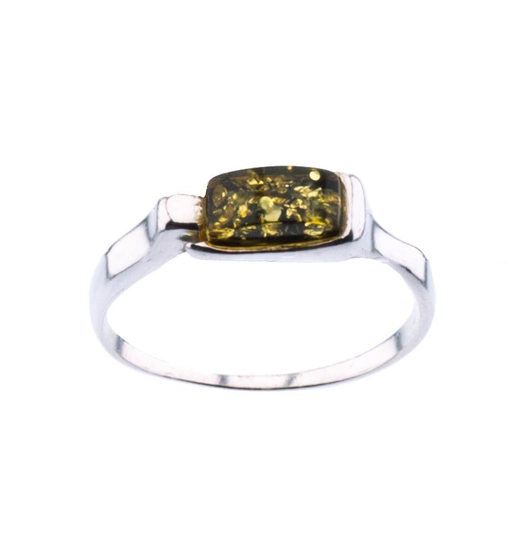 Bernstein Ring mit Silber 925
