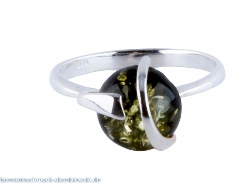 Bernstein Ring mit Silber 925