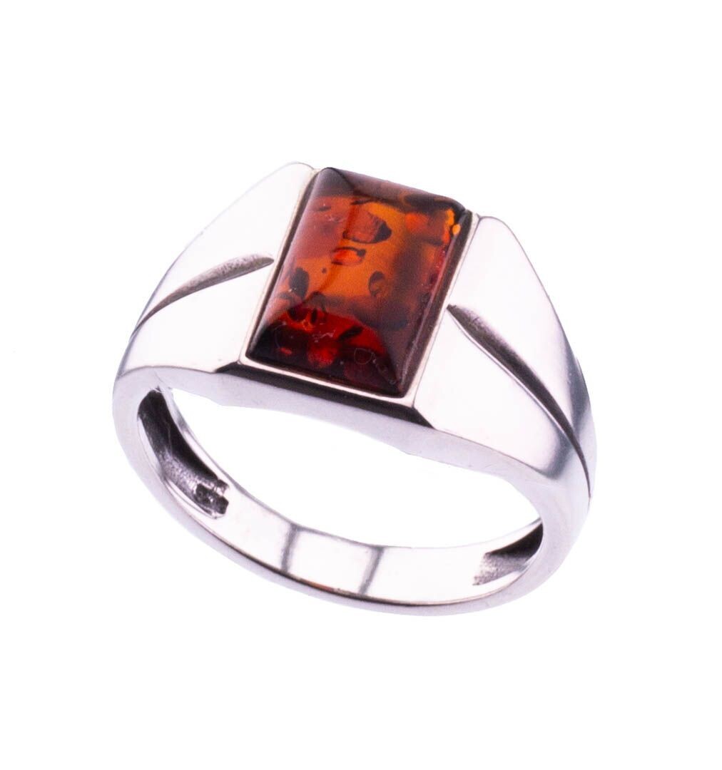 Bernstein Ring mit Silber 925
