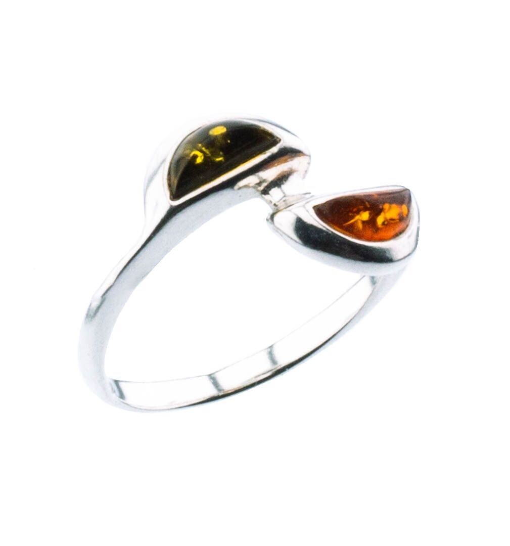 Bernstein Ring mit Silber 925