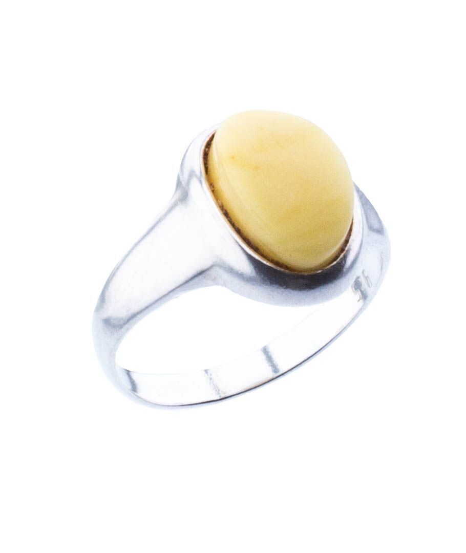 Bernstein Ring mit Silber 925