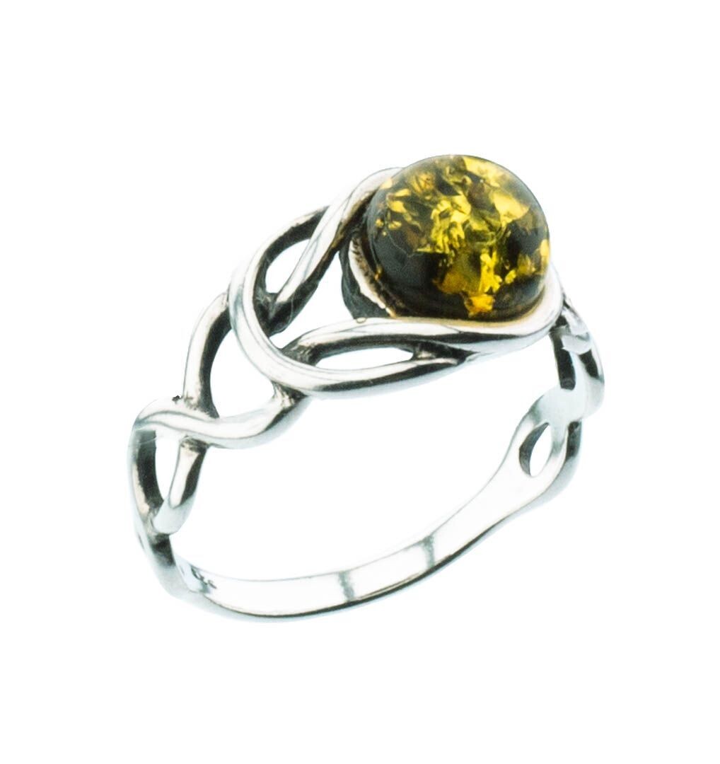 Bernstein Ring mit Silber 925