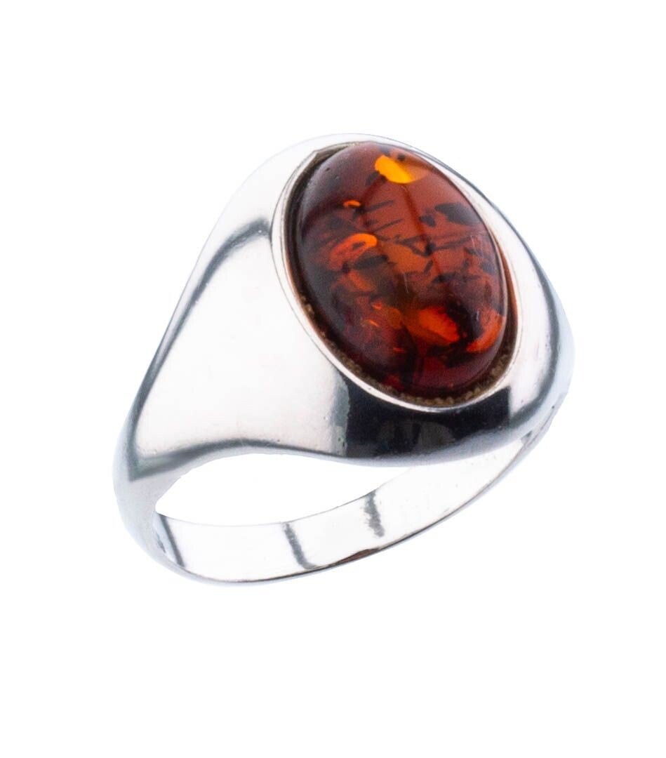 Bernstein Ring mit Silber 925