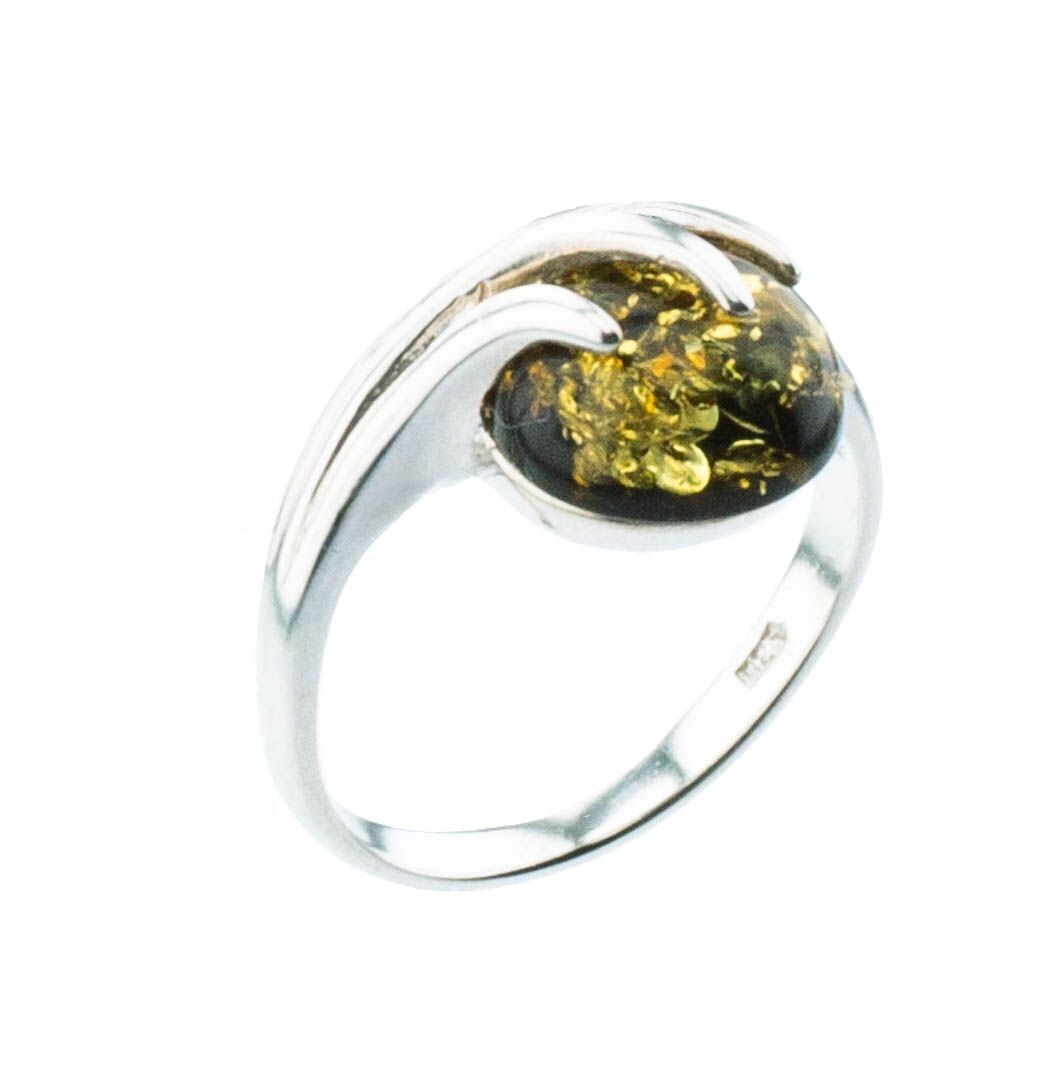 Bernstein Ring mit Silber 925