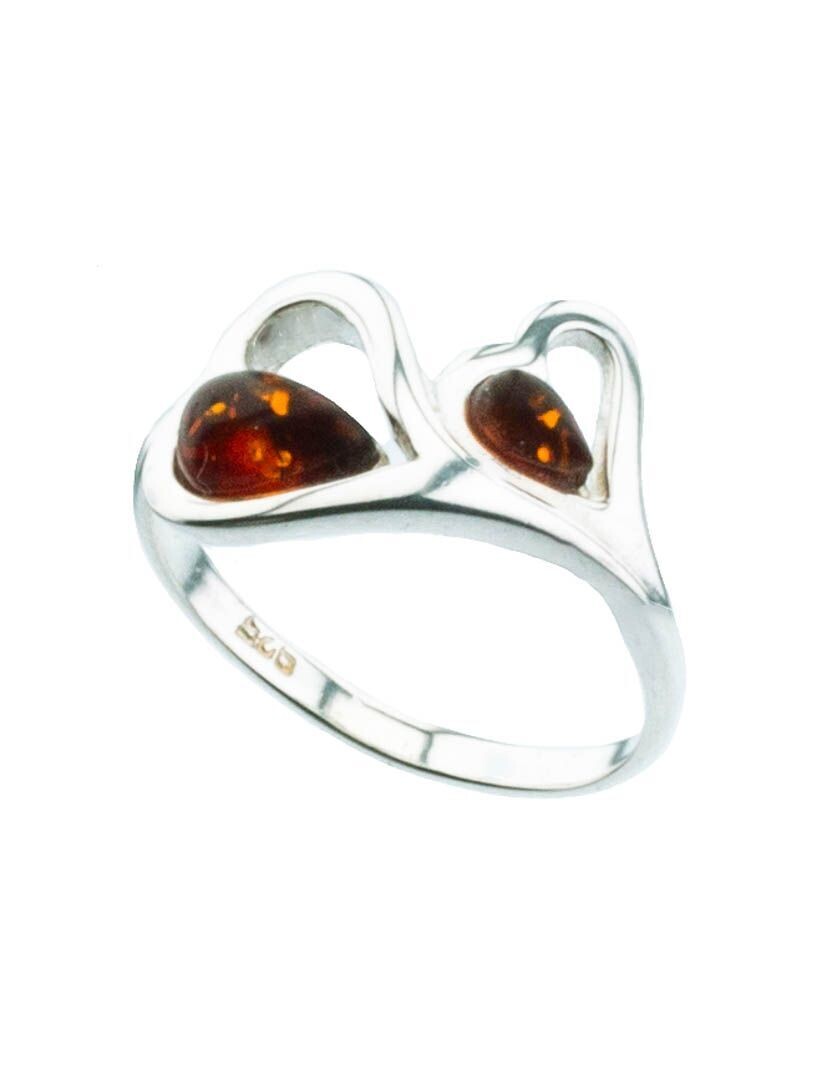Bernstein Ring mit Silber 925