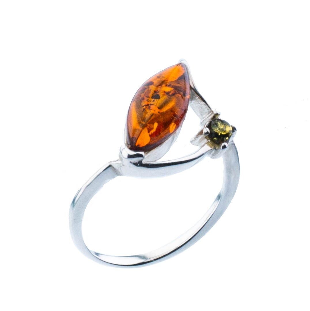 Bernstein Ring mit Silber 925