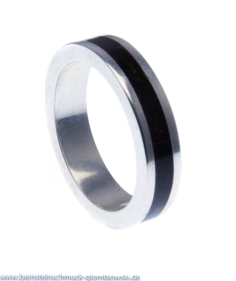 Bernstein Ring mit Silber 925