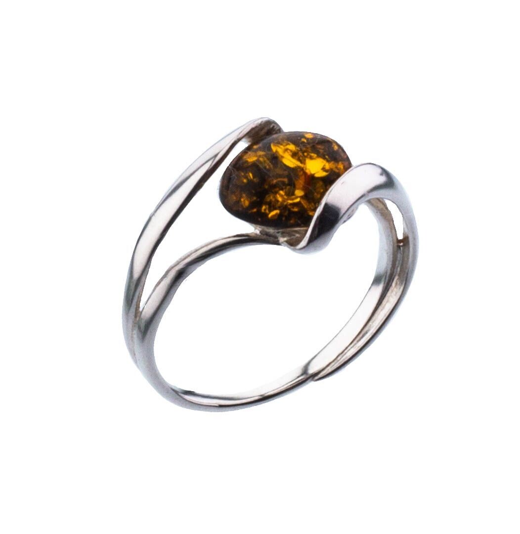Bernstein Ring mit Silber 925