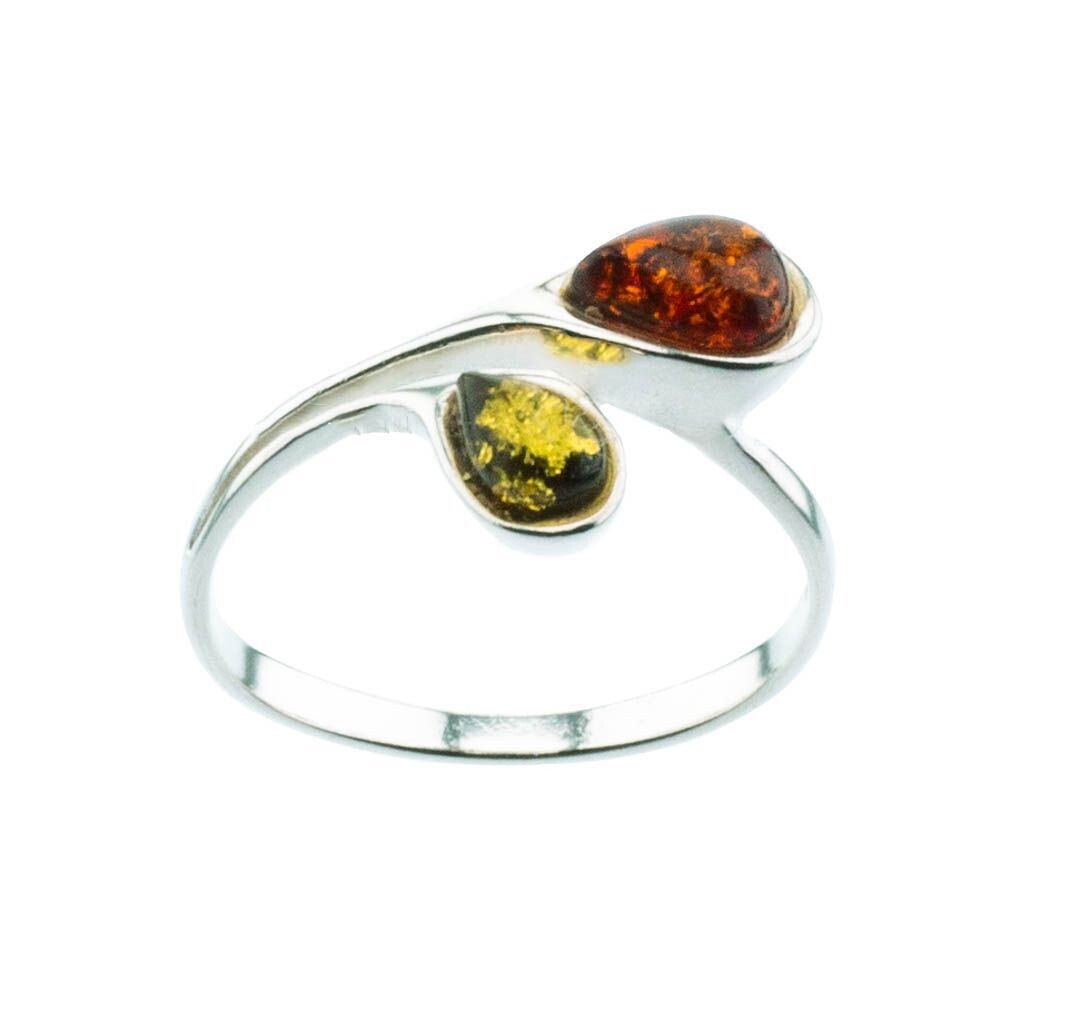 Bernstein Ring mit Silber 925