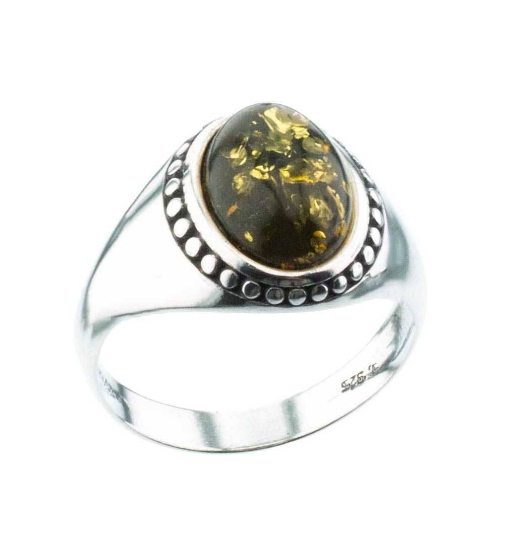Bernstein Ring mit Silber 925
