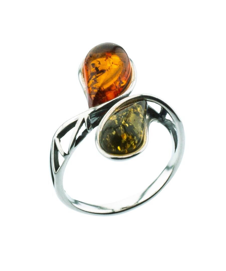 Bernstein Ring mit Silber 925