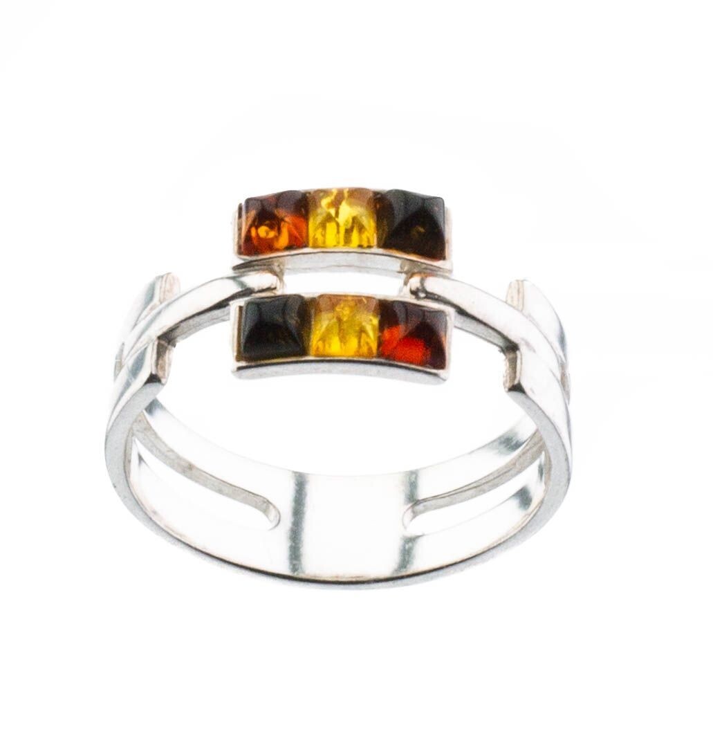 Bernstein Ring mit Silber 925