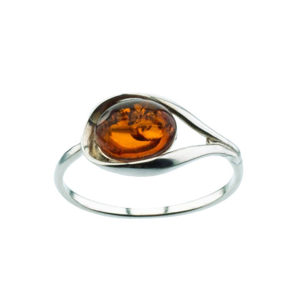 Bernstein Ring mit Silber 925