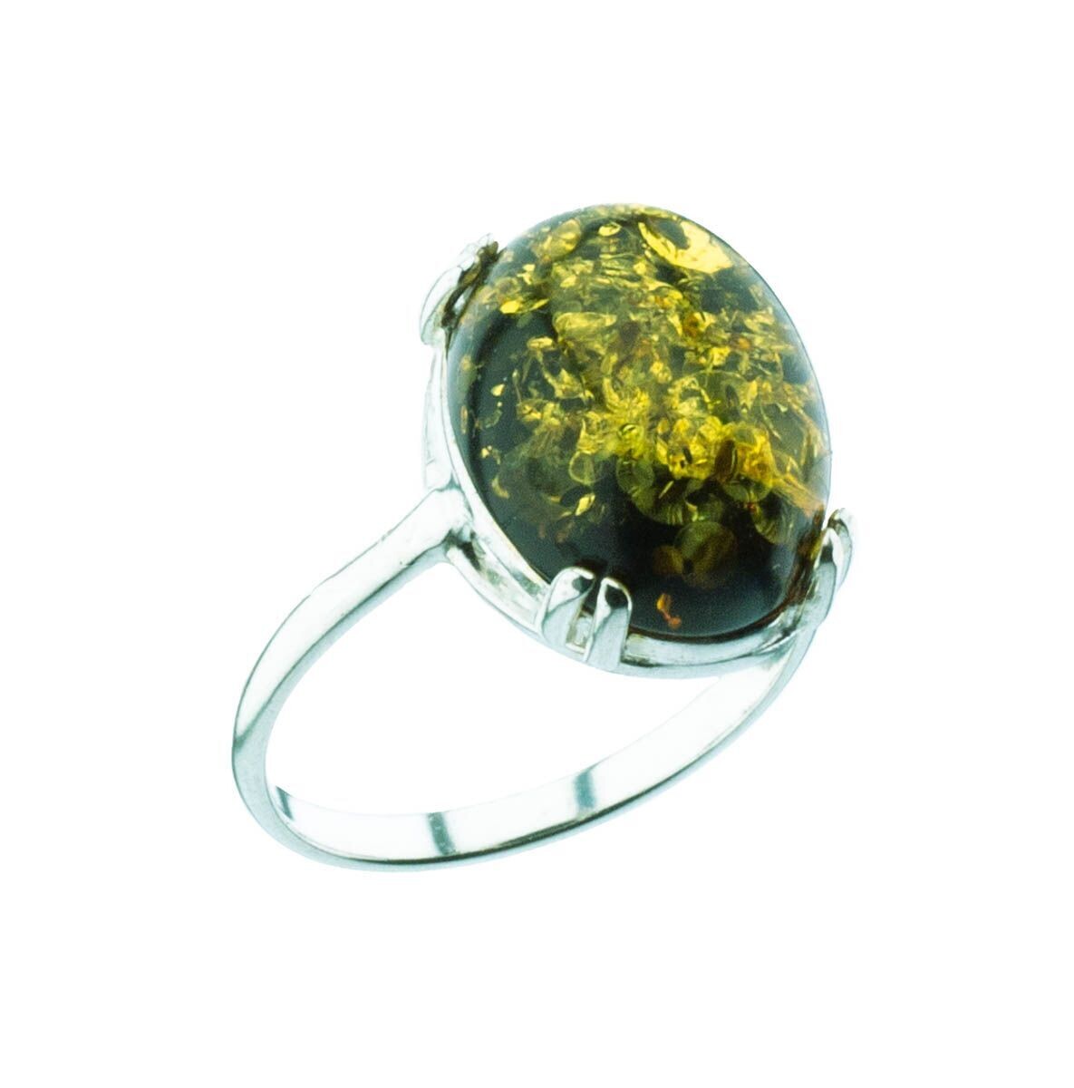 Bernstein Ring mit Silber 925