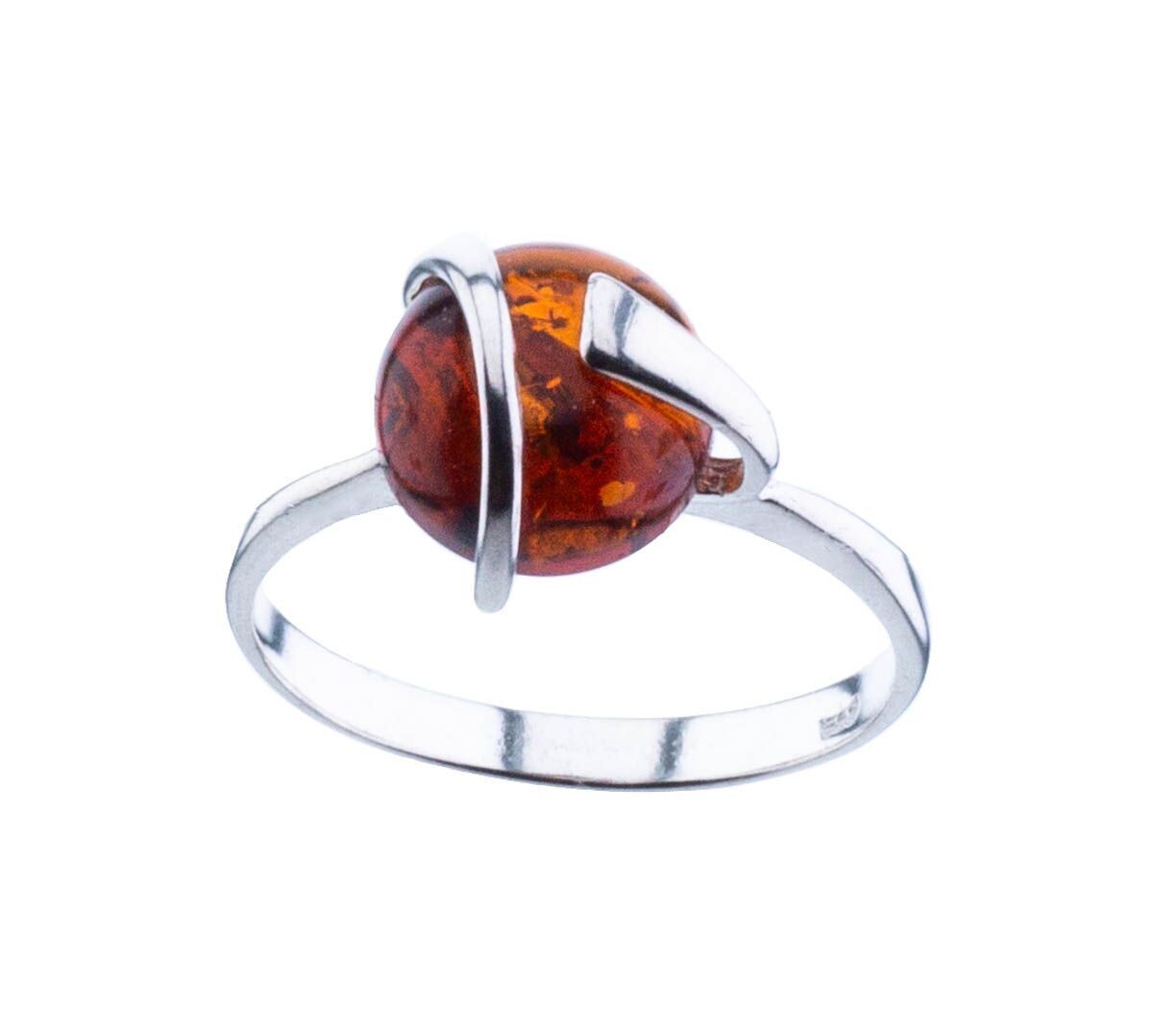 Bernstein Ring mit Silber 925