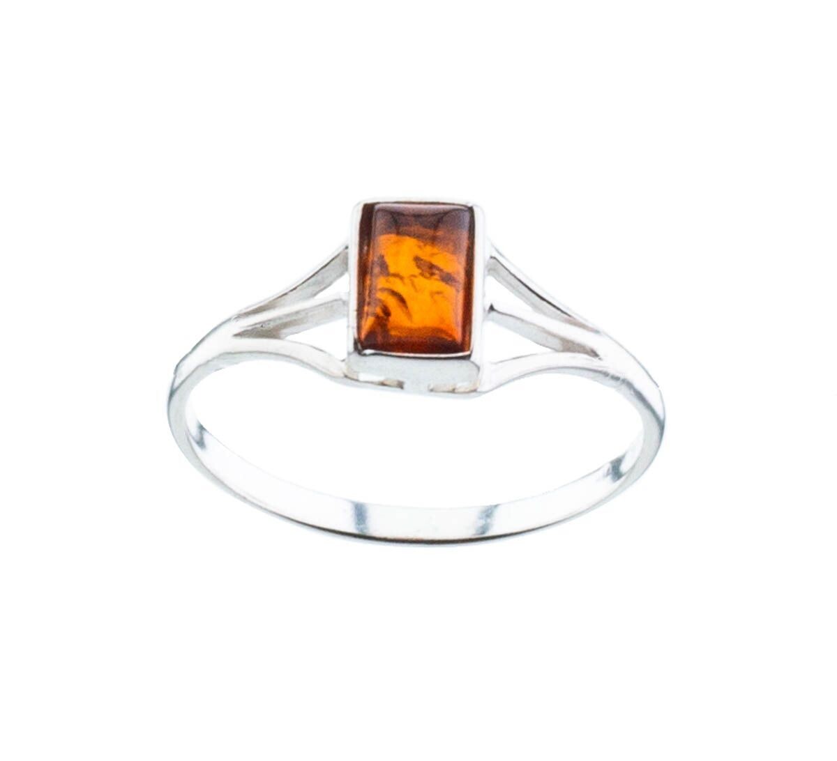 Bernstein Ring mit Silber 925