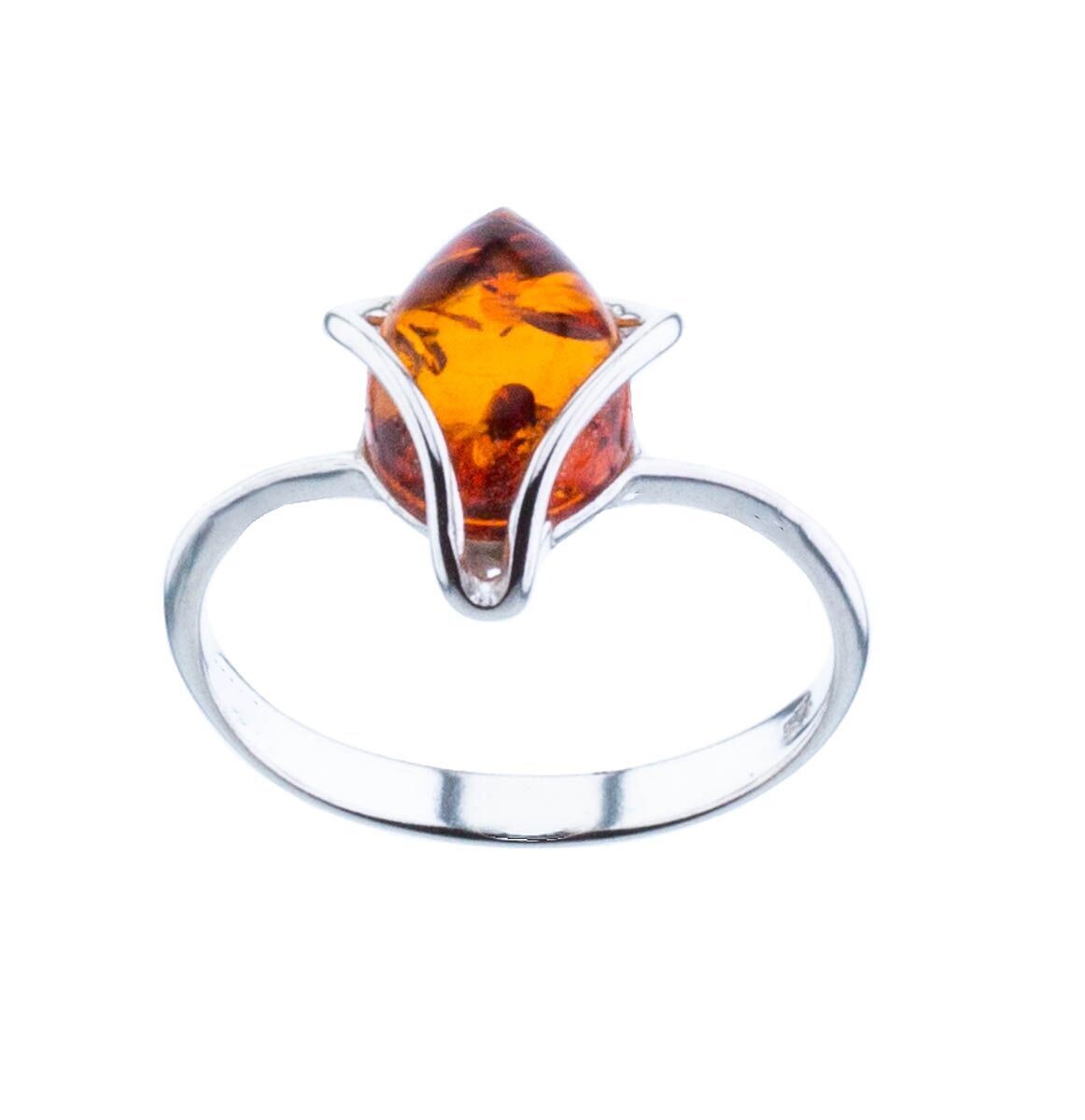 Bernstein Ring mit Silber 925
