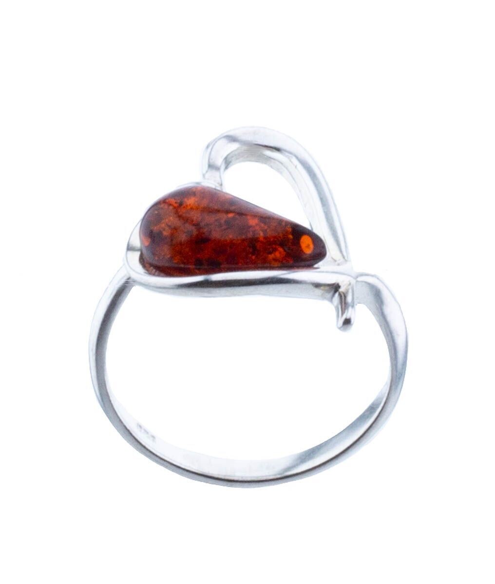Bernstein Ring mit Silber 925