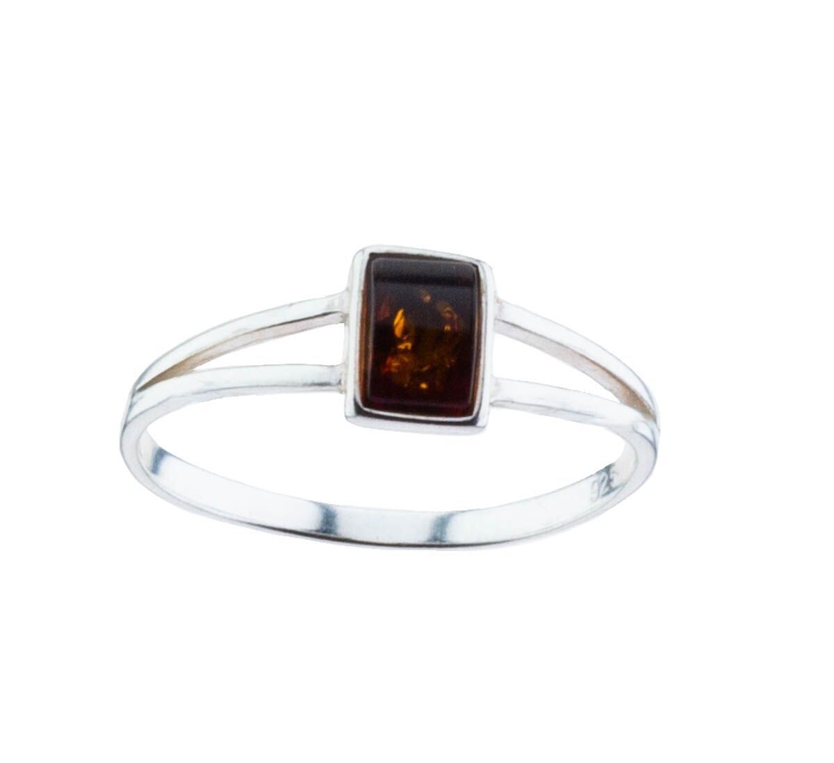 Bernstein Ring mit Silber 925
