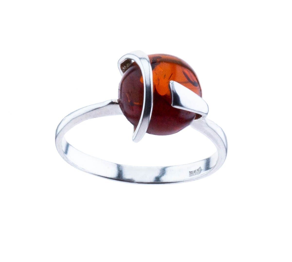 Bernstein Ring mit Silber 925