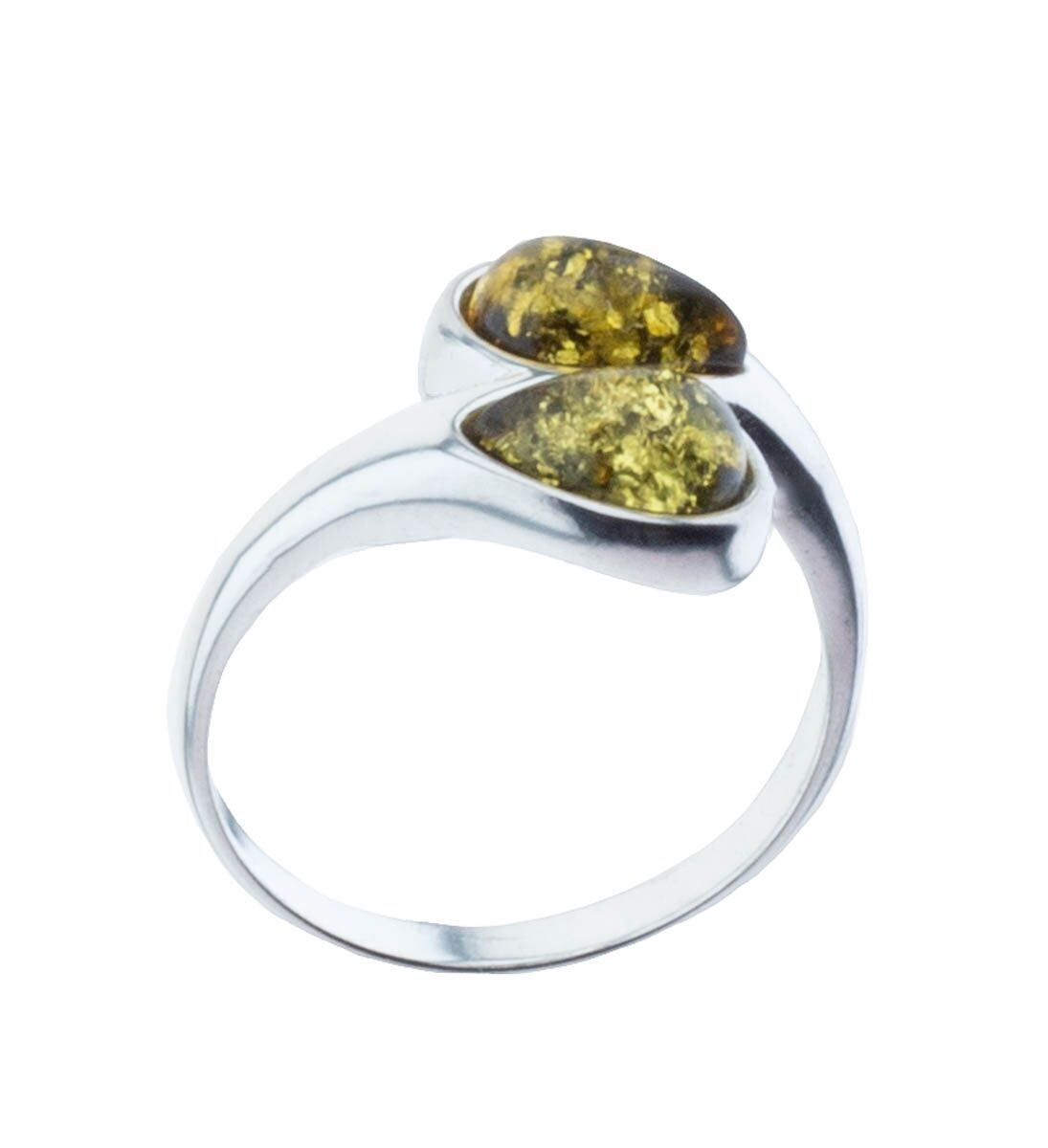Bernstein Ring mit Silber 925
