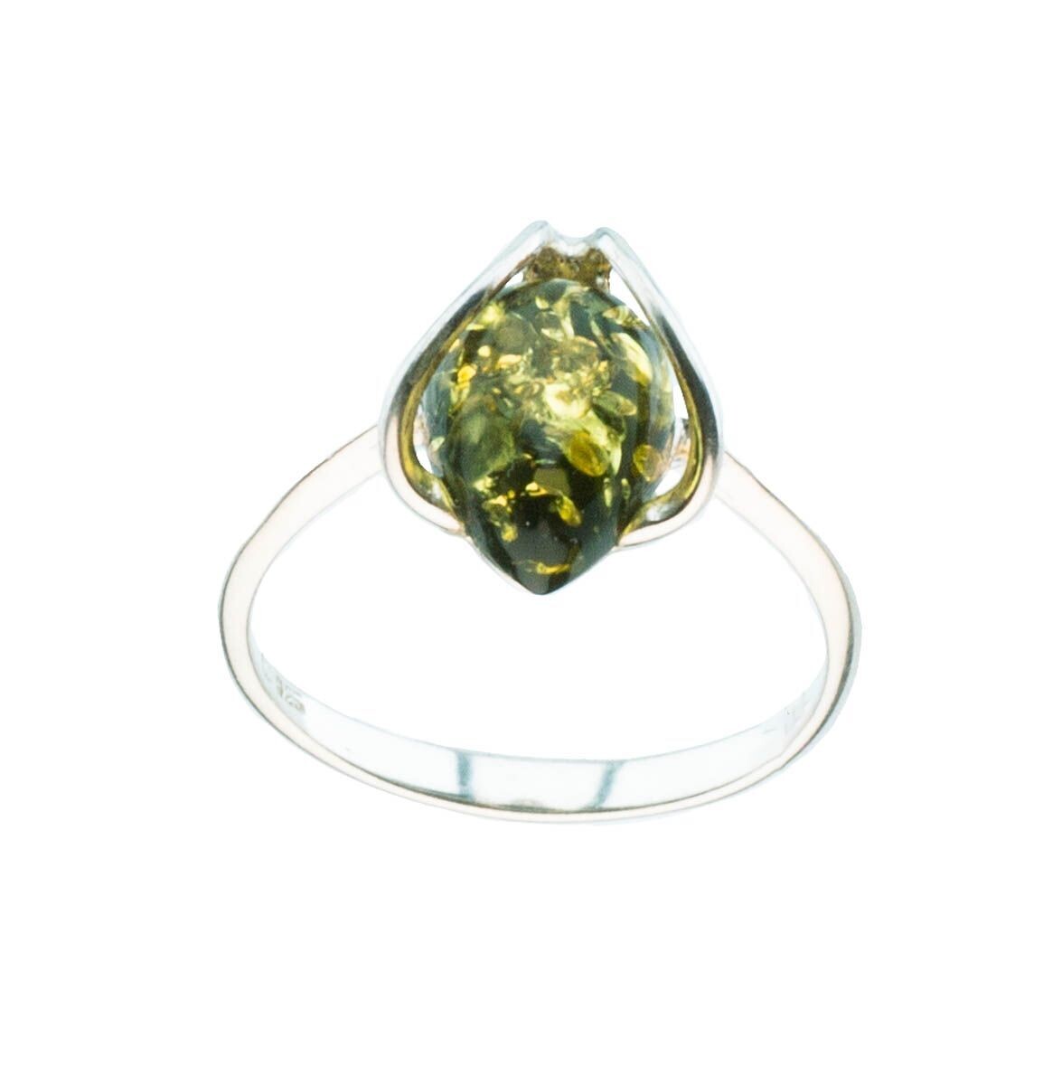 Bernstein Ring mit Silber 925