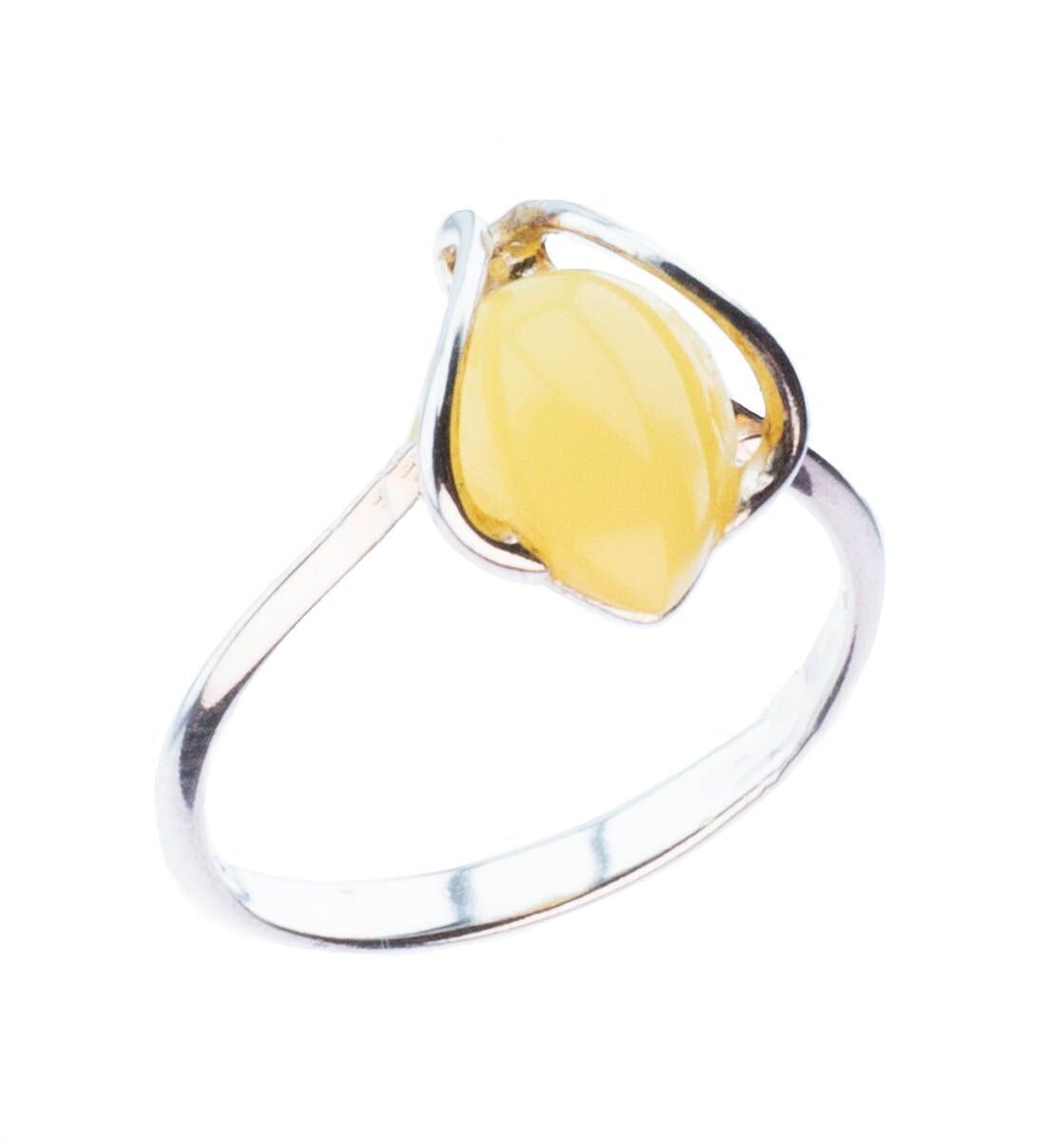 Bernstein Ring mit Silber 925