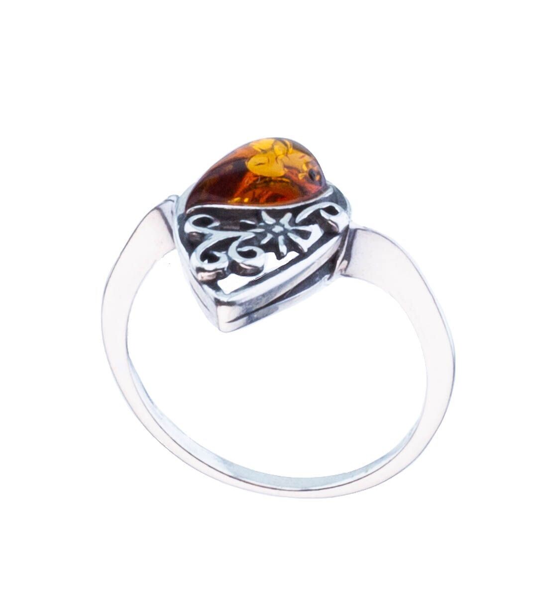 Bernstein Ring mit Silber 925