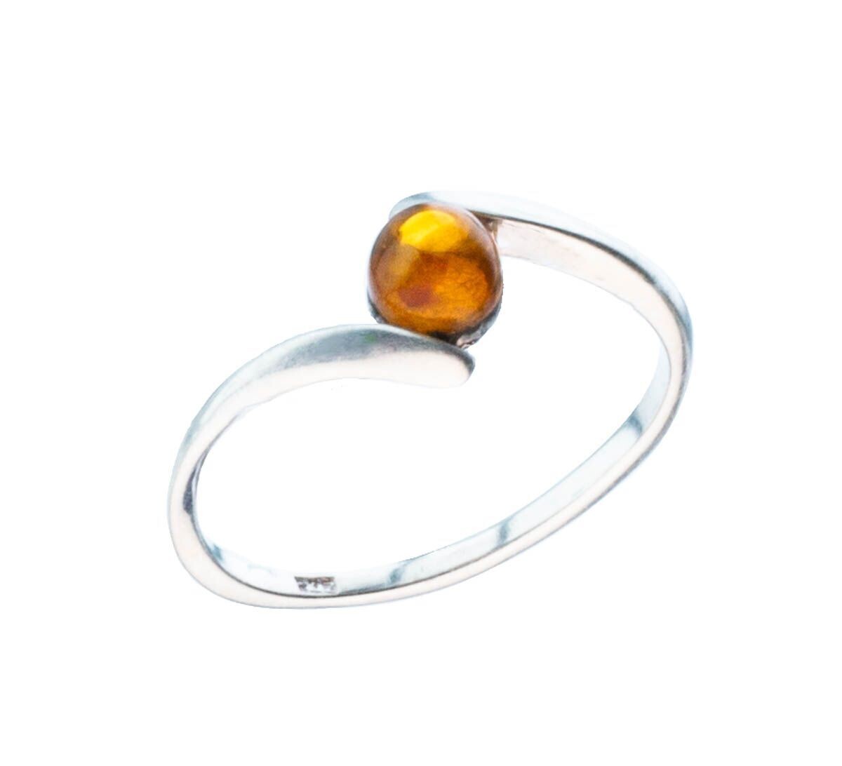 Bernstein Ring mit Silber 925