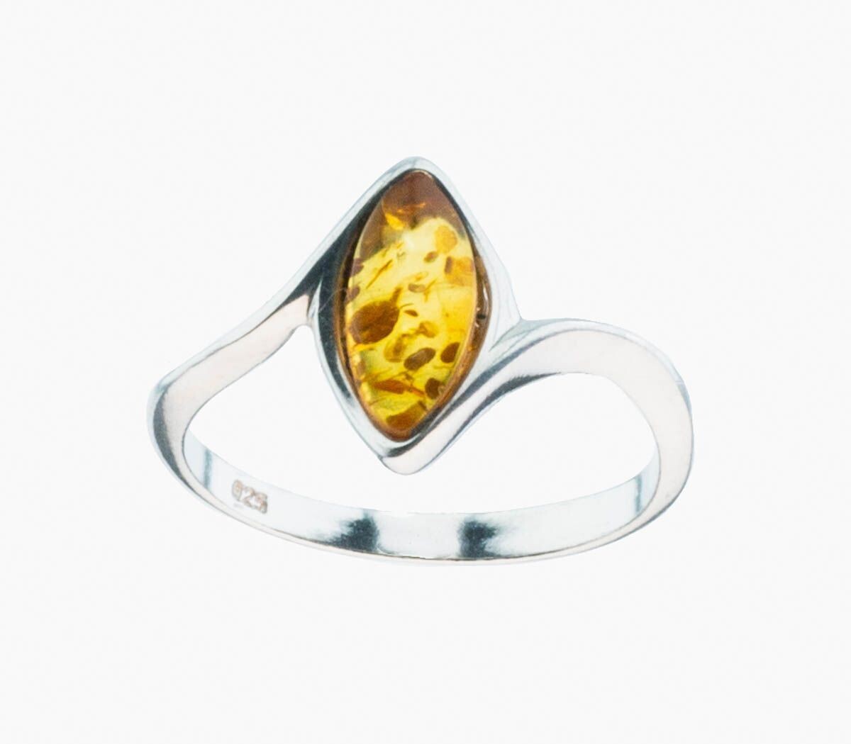 Bernstein Ring mit Silber 925