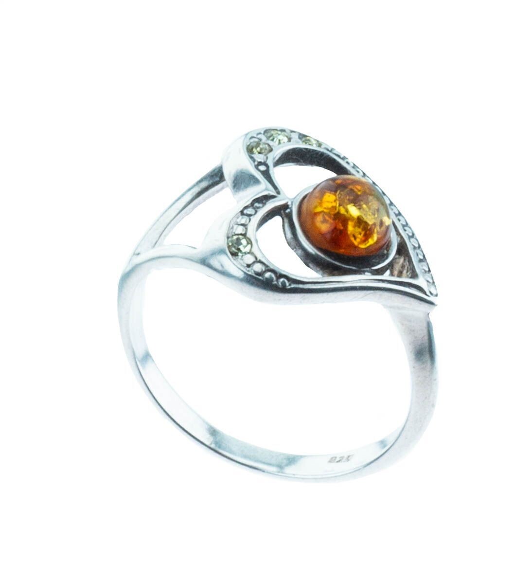 Bernstein Ring mit Silber 925