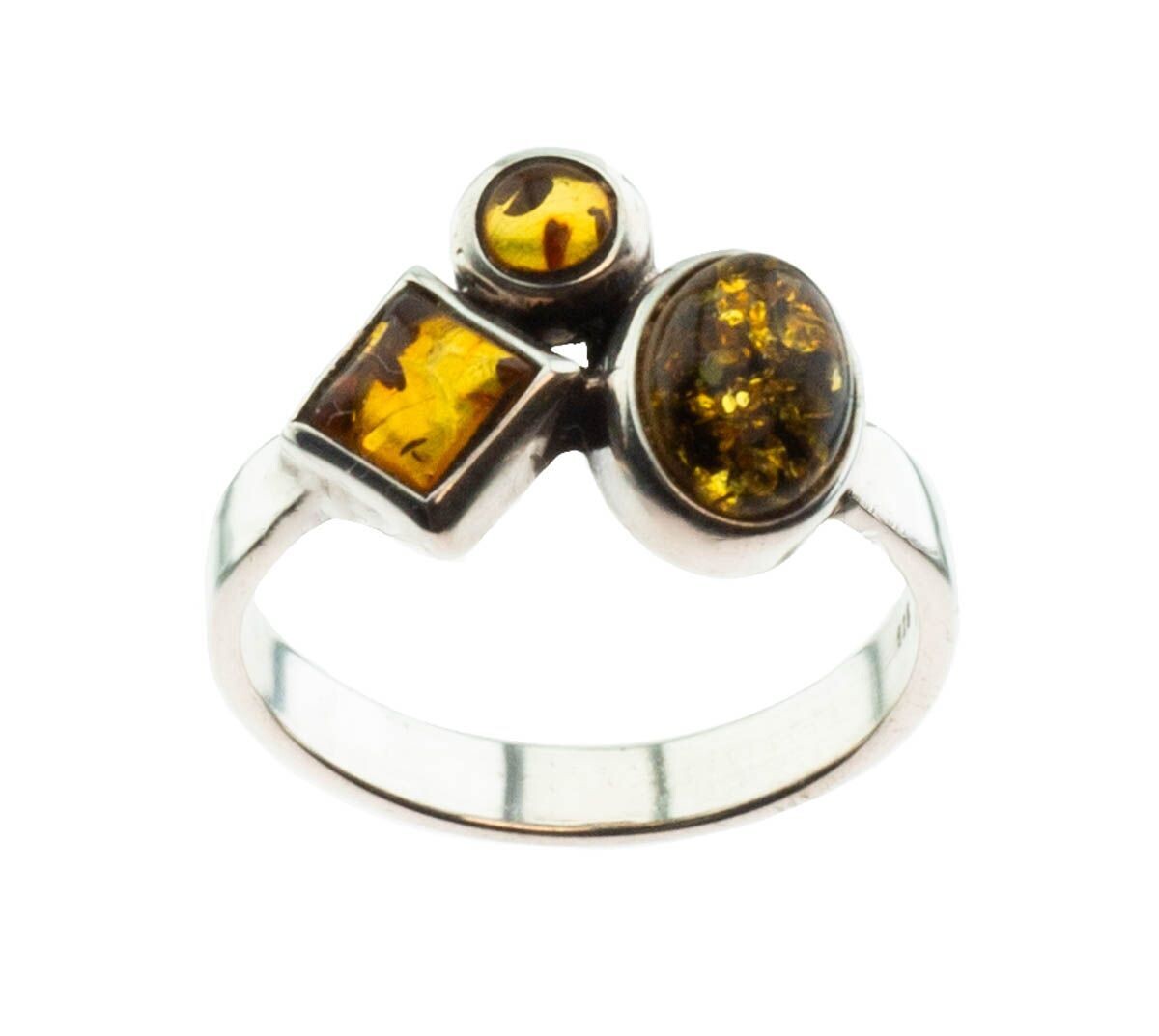 Bernstein Ring mit Silber 925