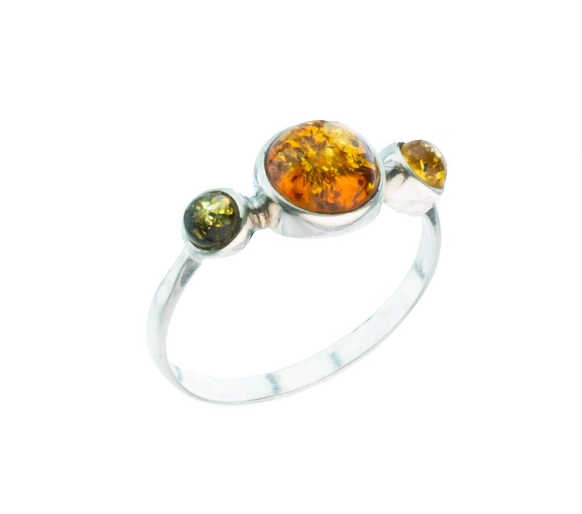 Bernstein Ring mit Silber 925