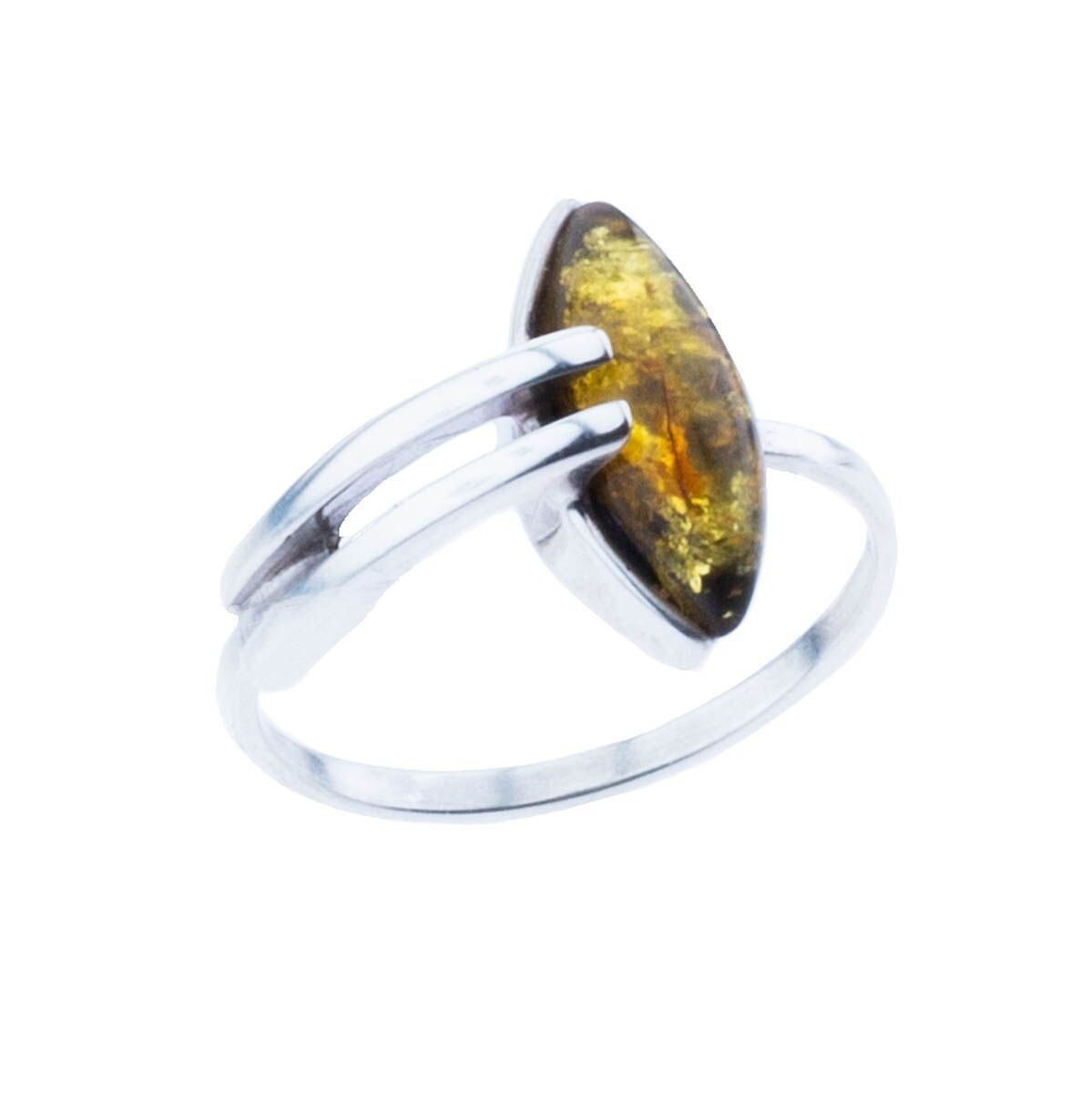 Bernstein Ring mit Silber 925