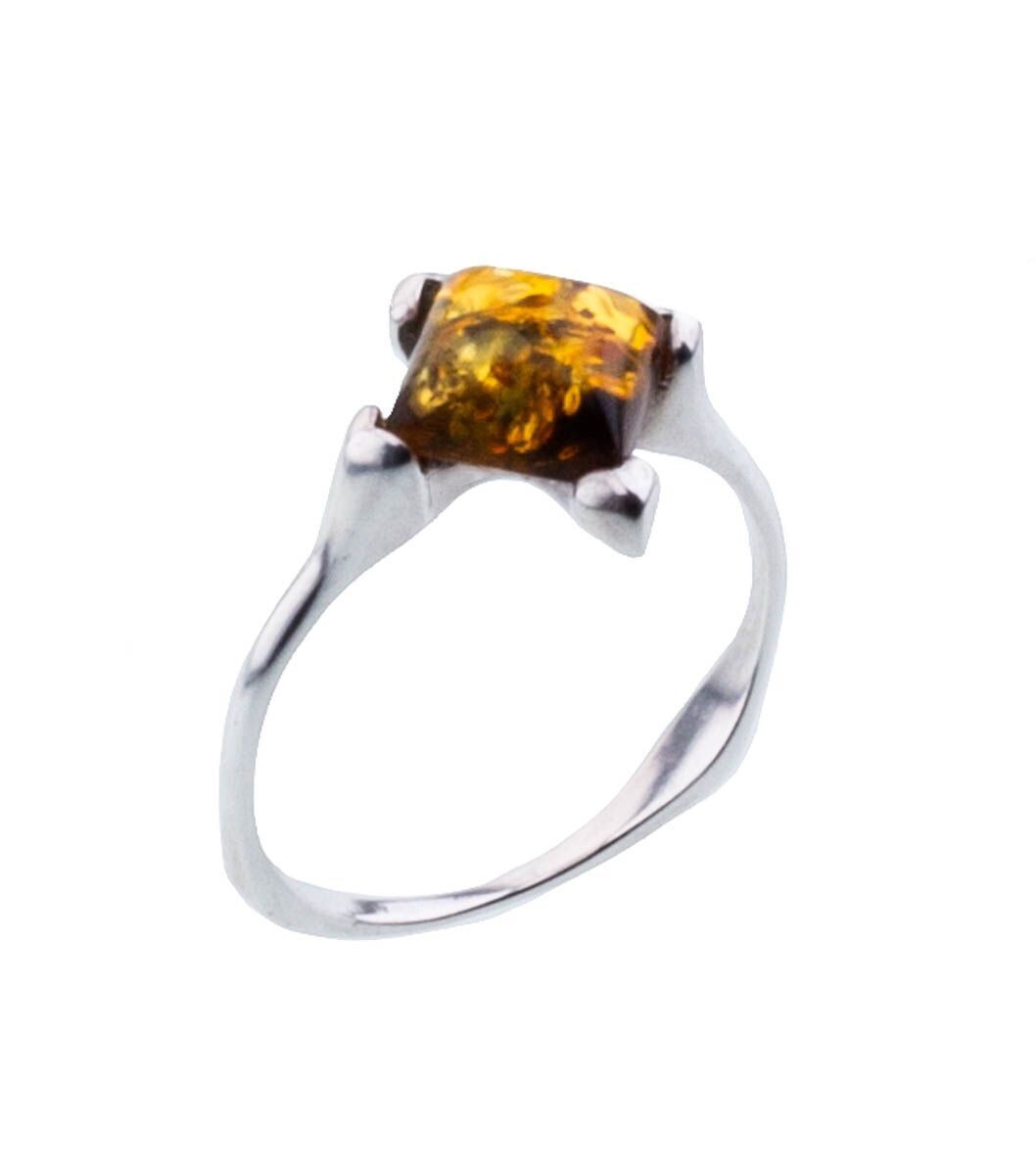 Bernstein Ring mit Silber 925