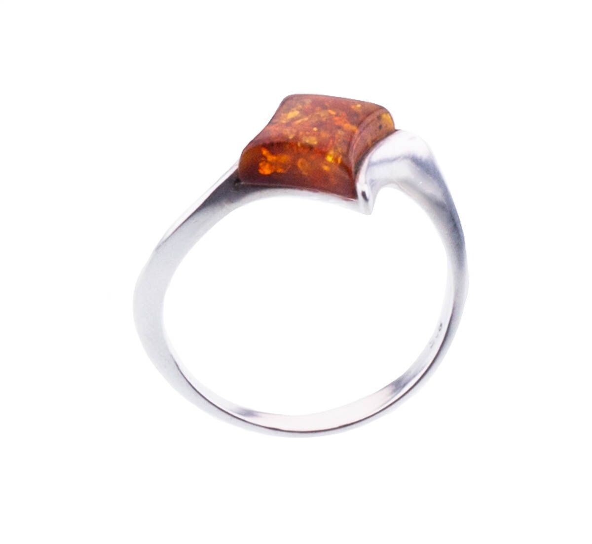 Bernstein Ring mit Silber 925