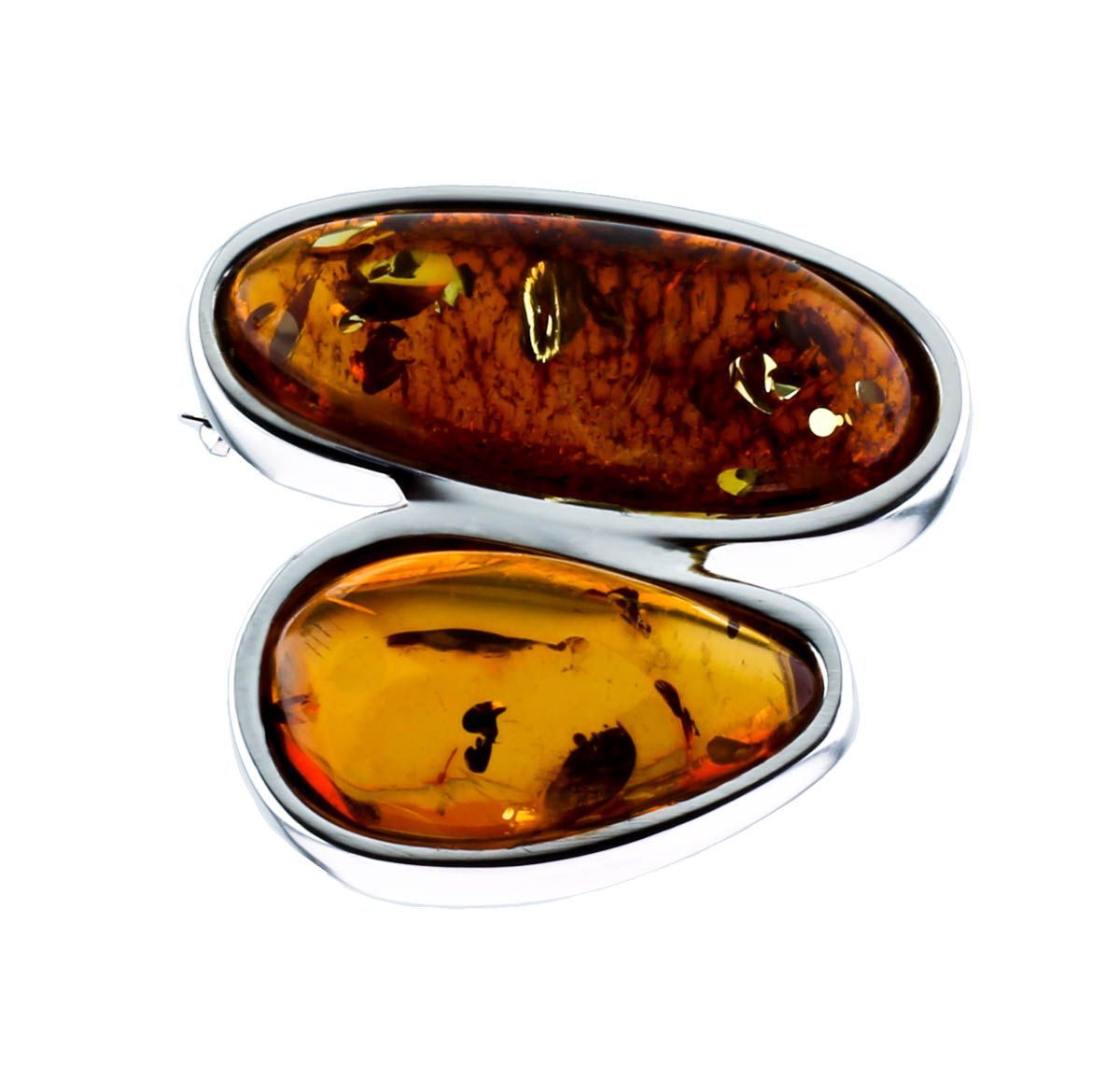 Bernstein Brosche mit Silber 925