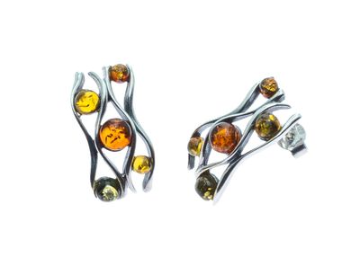 Bernstein Ohrringe Ohrstecker mit Silber 925. Bernstein Ohrringe Ohrstecker mit Silber 925.