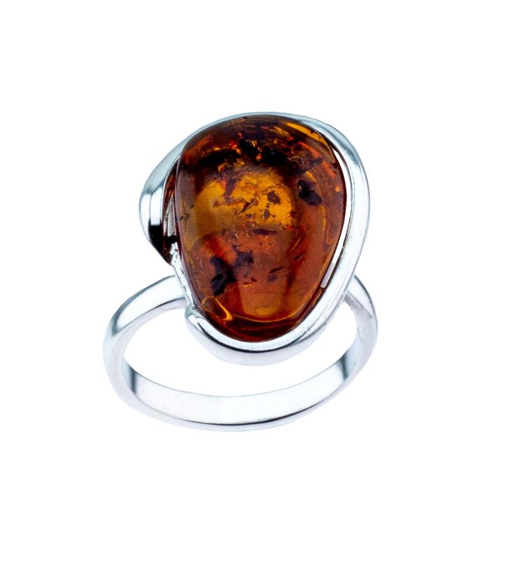 Bernstein Ring mit Silber 925