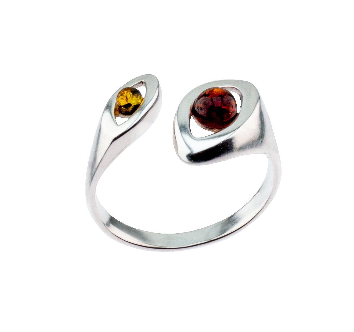 Bernstein Ring mit Silber 925
