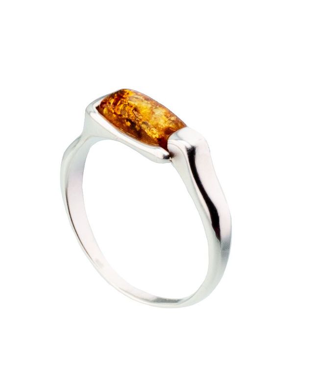 Bernstein Ring mit Silber 925
