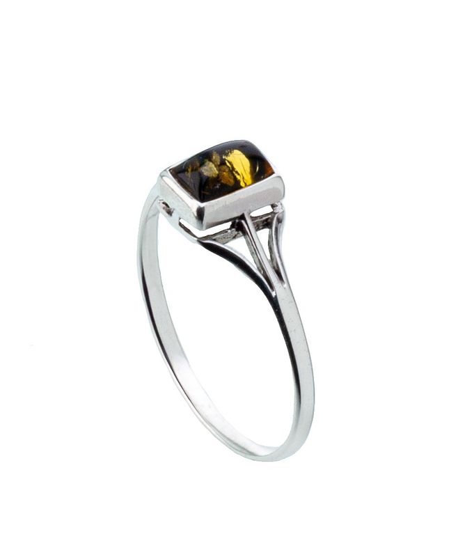 Bernstein Ring mit Silber 925
