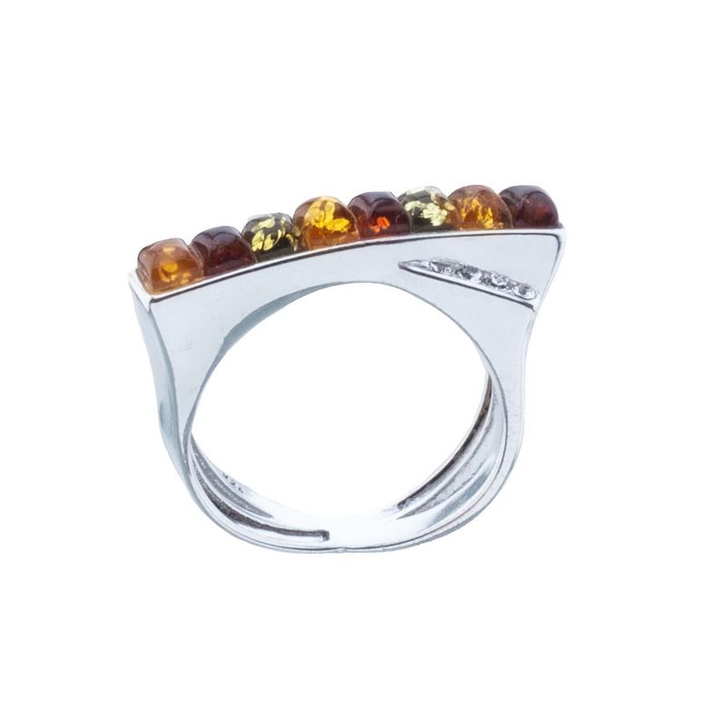 Bernstein Ring mit Silber 925