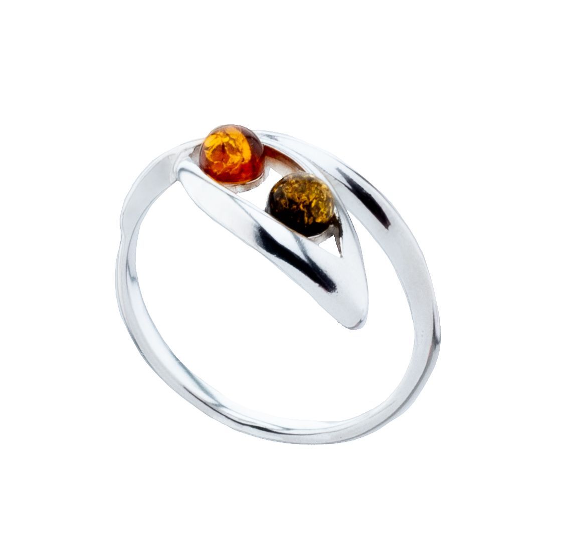 Bernstein Ring mit Silber 925