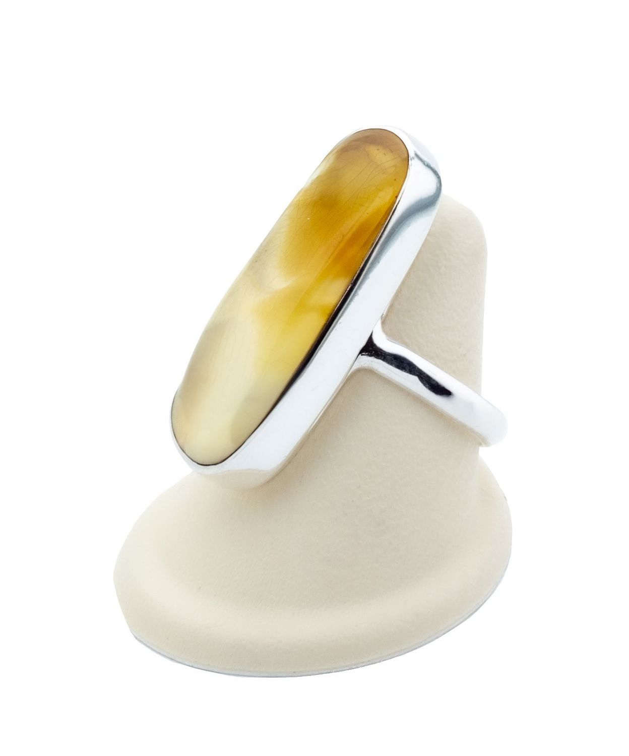 Bernstein Ring mit Silber 925