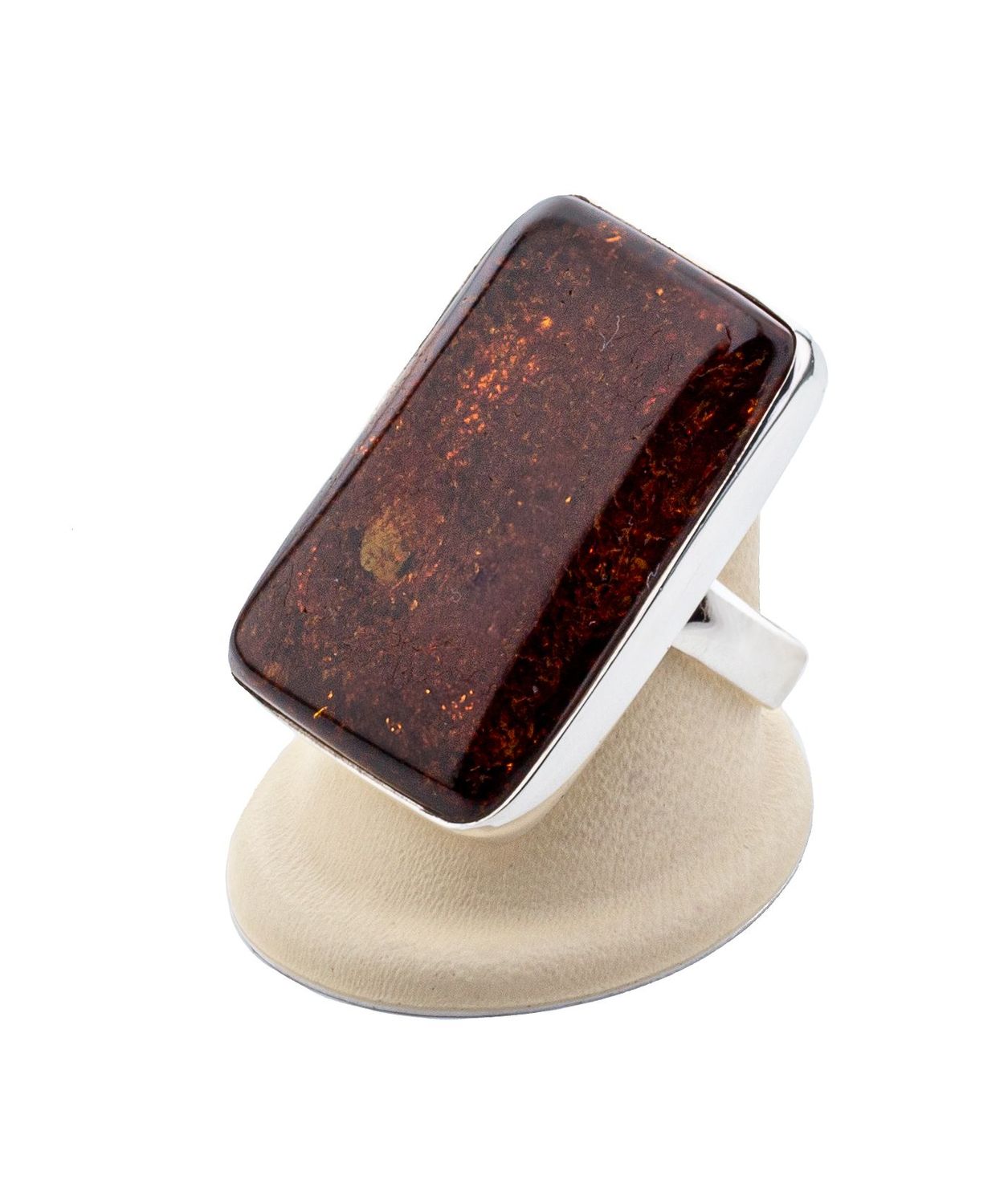 Bernstein Ring mit Silber 925