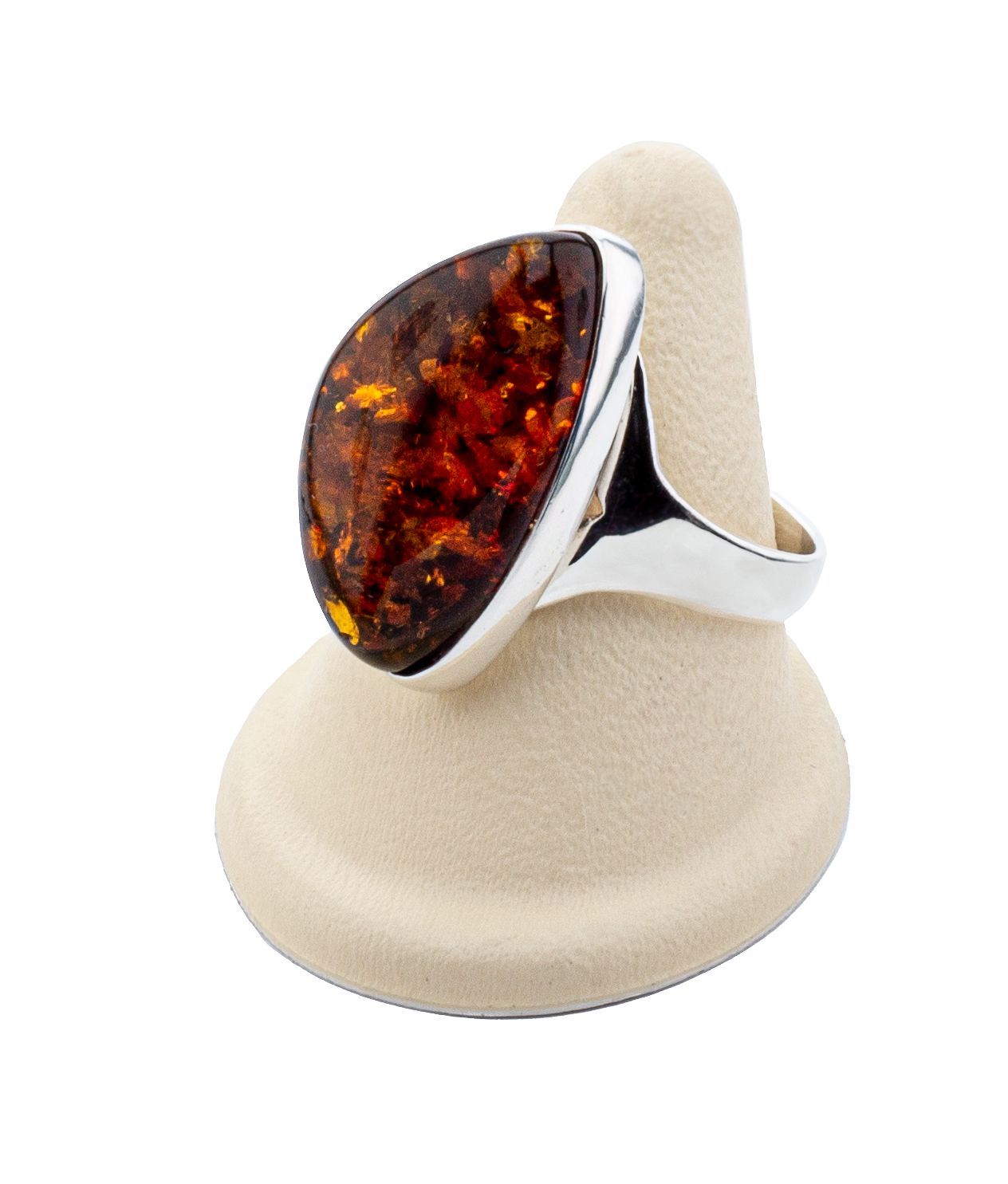 Bernstein Ring mit Silber 925