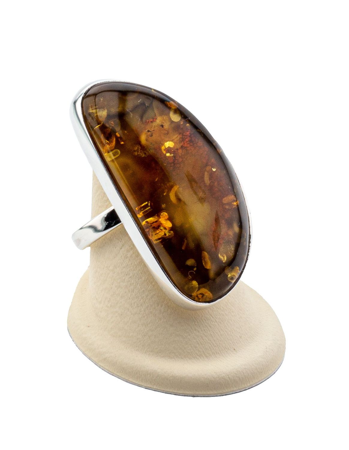 Bernstein Ring mit Silber 925
