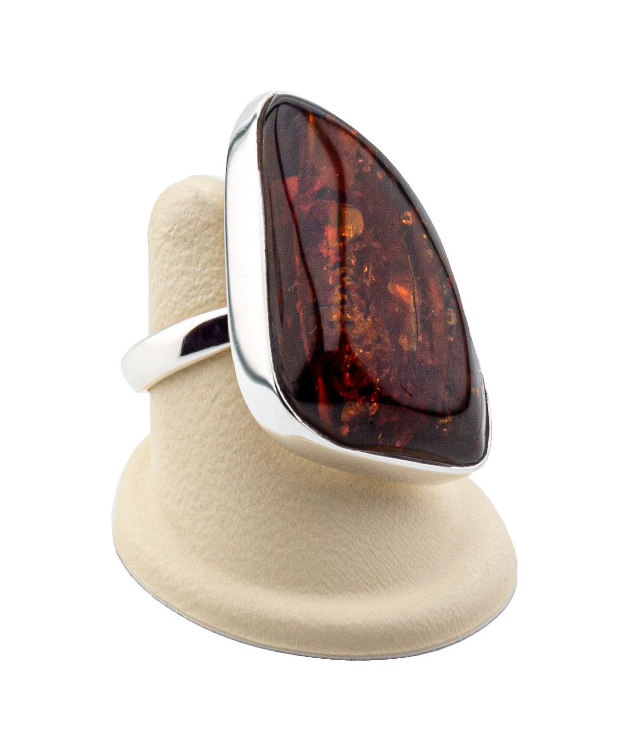 Bernstein Ring mit Silber 925